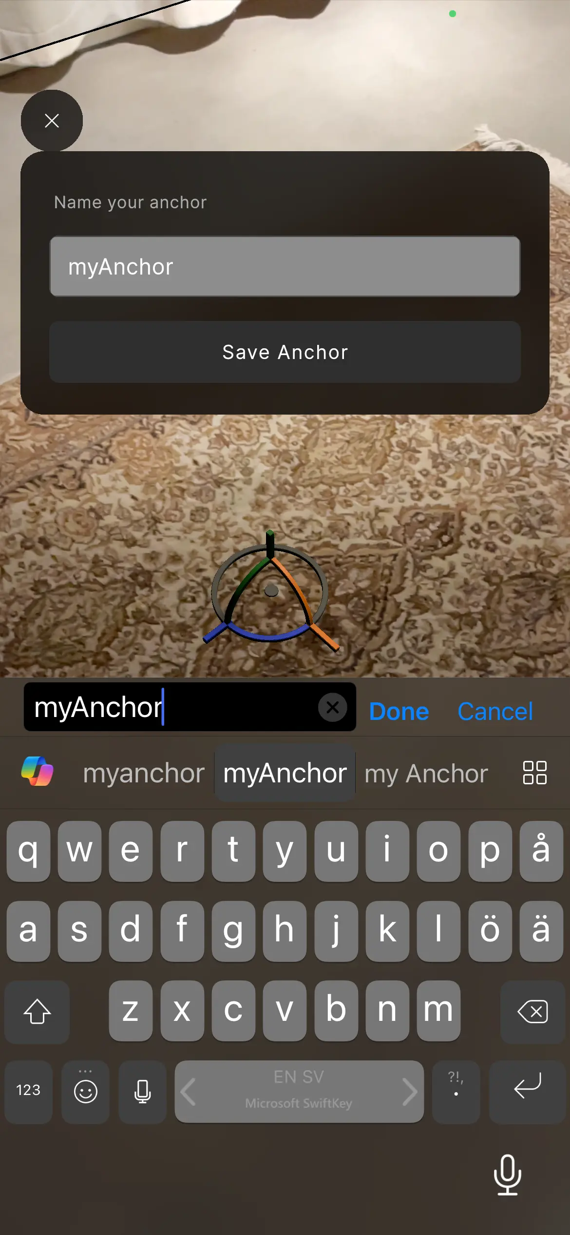 Cloud Anchor Save Anchor
