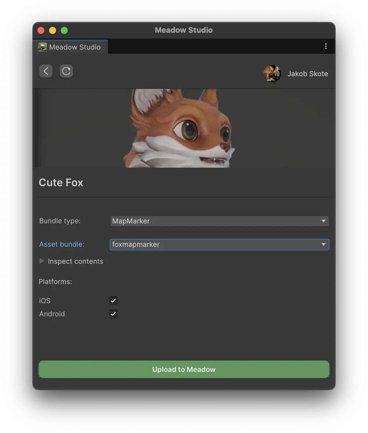 Meadow Studio — MapMarker upload